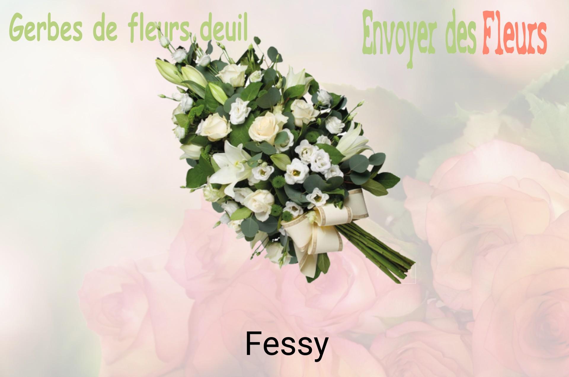 Gerbe de fleurs de deuil livrée à Fessy